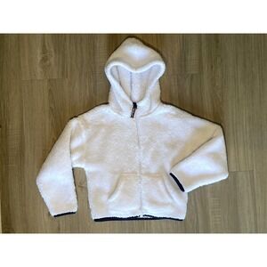 TOMMY HILFIGER Hooded Jacket Sweater Kids Big Girls White Zip-Up.  Size S / 7